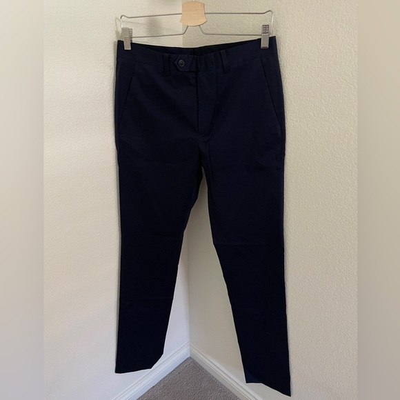 NWT John Varvatos Officer Blue navy Cotton Blend Chino Pants regular fit
